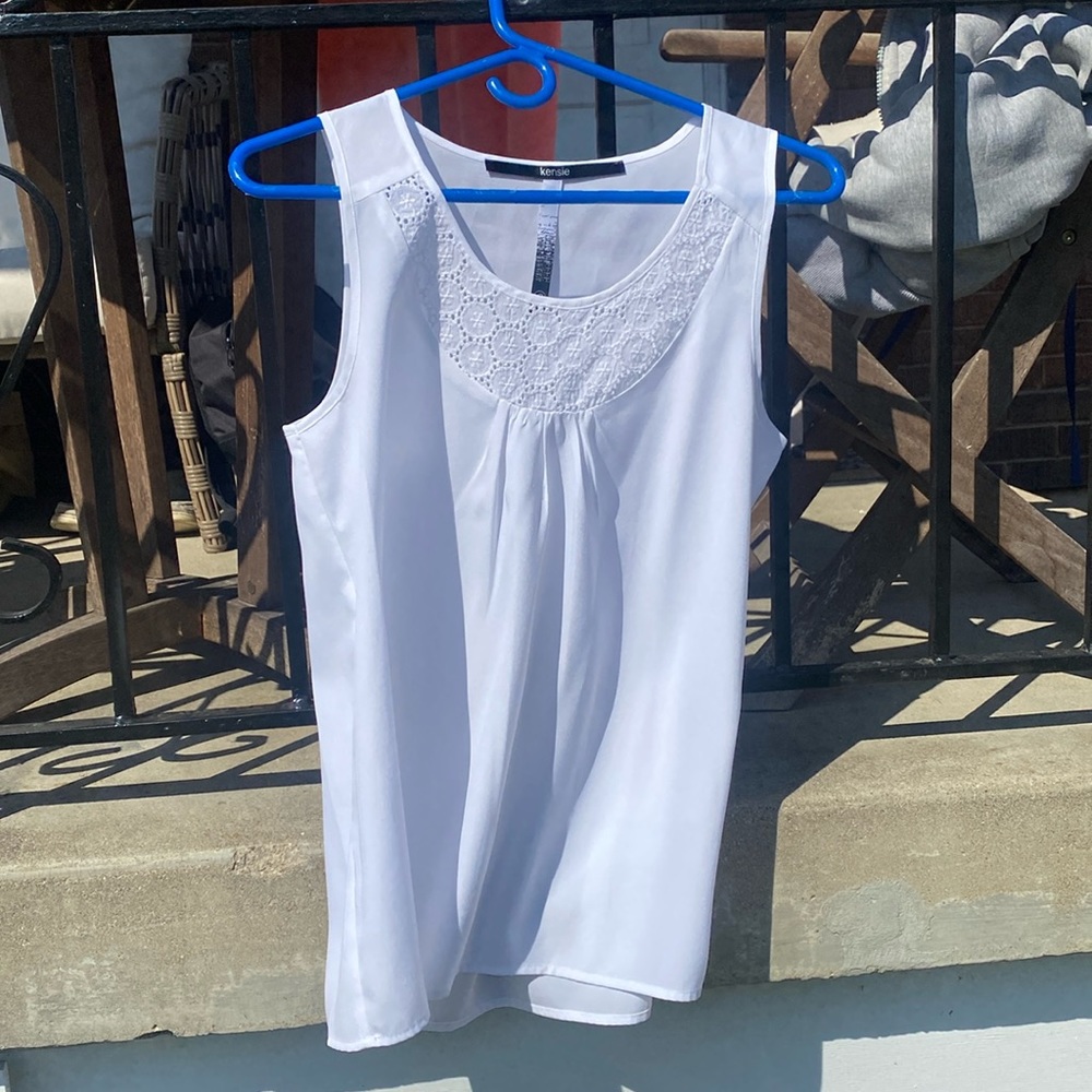 White camisole with lace detail